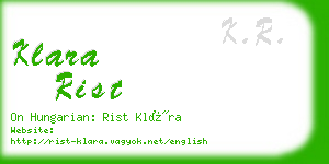 klara rist business card